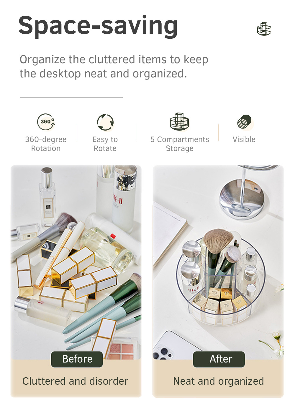 Rotating Cosmetic Storage Tray-2